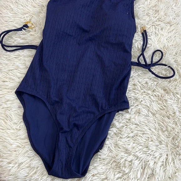 Tommy Bahama Cable Beach High Neck One Piece Swimsuit - Mare Navy* - Picture 4 of 9